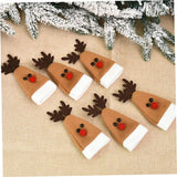 Set 10 Decoratiuni de Craciun, Flippy, pentru Sticle, Tacamuri, Model Ren, 14 x 6 cm, Multicolor - vivimall.ro