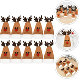 Set 10 Decoratiuni de Craciun, Flippy, pentru Sticle, Tacamuri, Model Ren, 14 x 6 cm, Multicolor - vivimall.ro