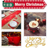 Set 12 Servete pentru Masa si Suporturi de Pahare/Tacamuri, Vivimall, 4 Servete 25x35 cm, 4 Suporturi de 13x15 cm, 4 Suporturi de 9.3x10.5 cm, Verde-Rosu - vivimall.ro