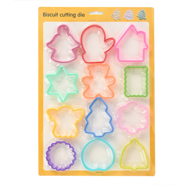 Set 12 forme pentru prăjituri din polipropilenă, 23.3x33.5 cm, multicolor – vedere de ansamblu