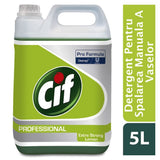 Etichetă detergent vase Cif Extra Strong Lemon 5L cu specificații și dozare recomandată
