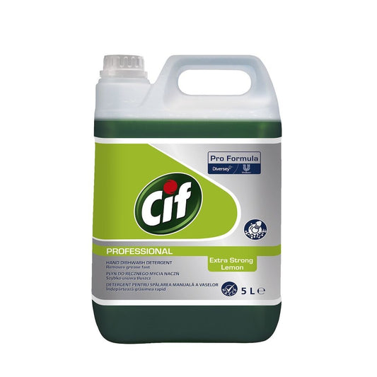 CIF Professional Dishwasher Extra Strong Lemon – Detergent pentru Spalarea Manuala a Vaselor, cu Lamaie 5 L - vivimall.ro