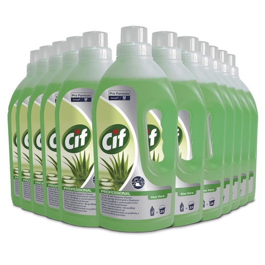 Pachet CIF Professional Floor&APC Aloe Vera – Detergent Pardoseli si Multiple Suprafete, 12x1L - vivimall.ro