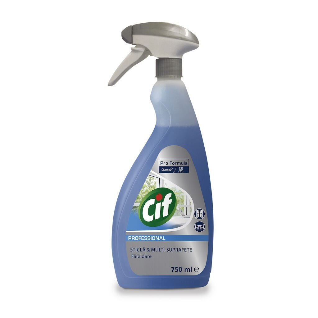 CIF Professional Glass & Multi Surface – Detergent Geamuri si Suprafete 0.75 L - vivimall.ro