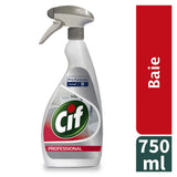 Flacon Cif Professional Washroom 750 ml, spray detartrant profesional pentru baie, detaliu etichetă