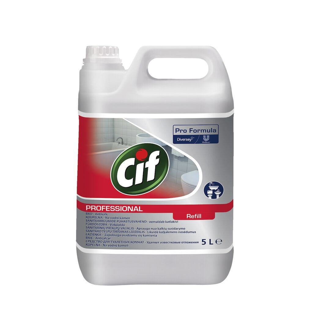 Cif Professional Washroom curățând cabină de duș din crom și sticlă, aplicare produs