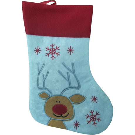 Ciorap Cadouri, culoare alba, imprimeu Rudolf, marimea 16x30 cm, Vivimall - vivimall.ro