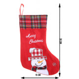 Ciorap Cadouri, culoare rosie, imprimeu om de zapada,marimea 15x30 cm, Vivimall - vivimall.ro