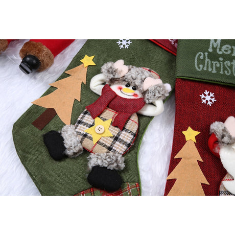 Ciorap Cadouri,Flippy,cu model elf,verde, marimea 20x40 cm, textil, interior - vivimall.ro