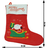 Ciorap Cadouri,Flippy,cu model Mos Craciun, rosu, marimea 19x38 cm, textil, interior - vivimall.ro