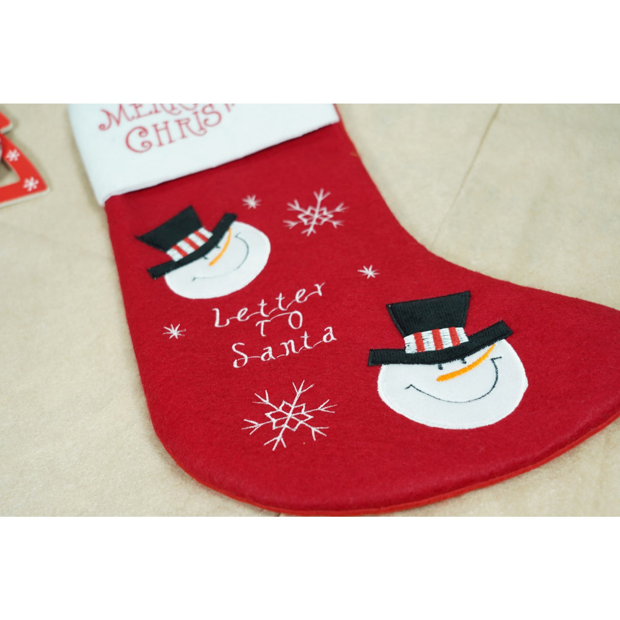 Ciorap Cadouri, Flippy,cu model om de zapada, rosu, marimea 20x40 cm, textil, interior - vivimall.ro