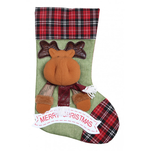 Ciorap Cadouri, Vivimall,cu model ren,verde, marimea 23x45 cm, textil, interior - vivimall.ro