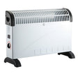 Convector electric clasic alb 2000W cu termostat și 3 trepte de putere, vedere frontală, dimensiuni 53x19.8x38 cm