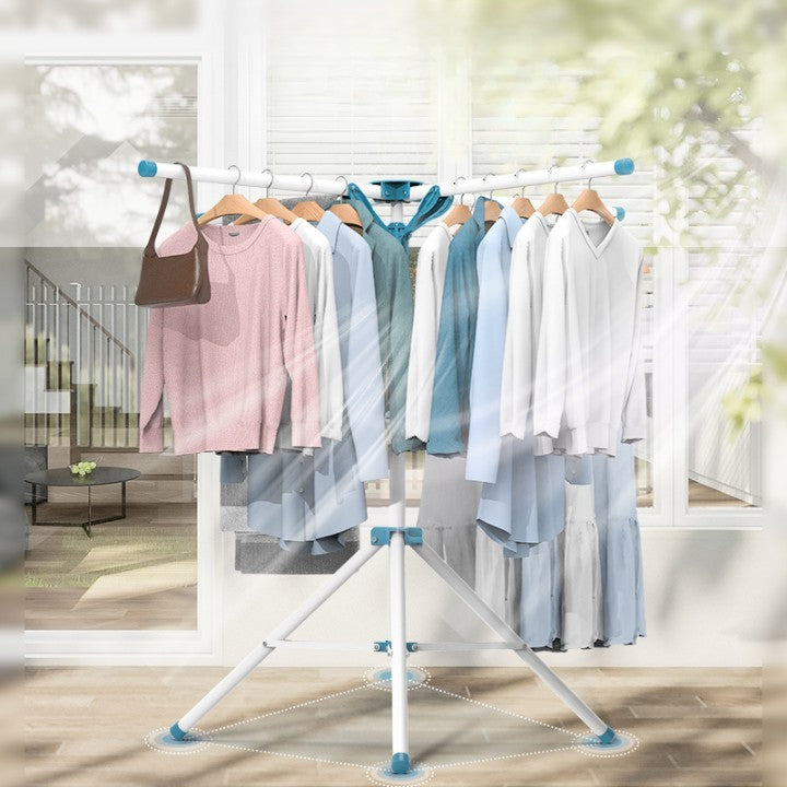 Uscator de  Rufe, Vivimall, Tip Umbrela, Pliabil, Telescopic, pentru Interior-Exterior, cu Patru Tije, Picior Anti-Alunecare, Inaltime Ajustabila, 108 pana la 165 cm - vivimall.ro