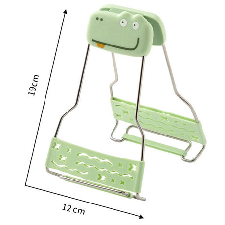 Clema pentru Boluri Creativa, Vivimall, Anti-Alunecare, din Silicon, de Uz Casnic, Rezistent la Temperaturi Inalte, Model Animat, 19x12 cm, Verde - vivimall.ro