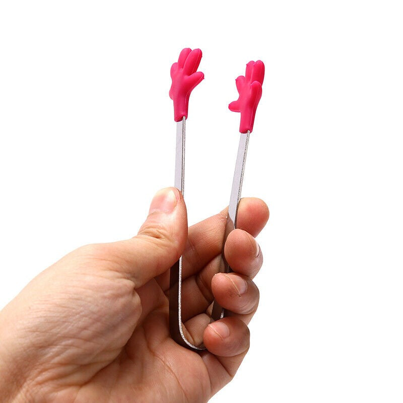 Cleste Creativ Pentru Mancare, Model Manute Din Silicon, 14.5X3 Cm, Rezistent La Temperaturi Inalte Si Coroziune - vivimall.ro