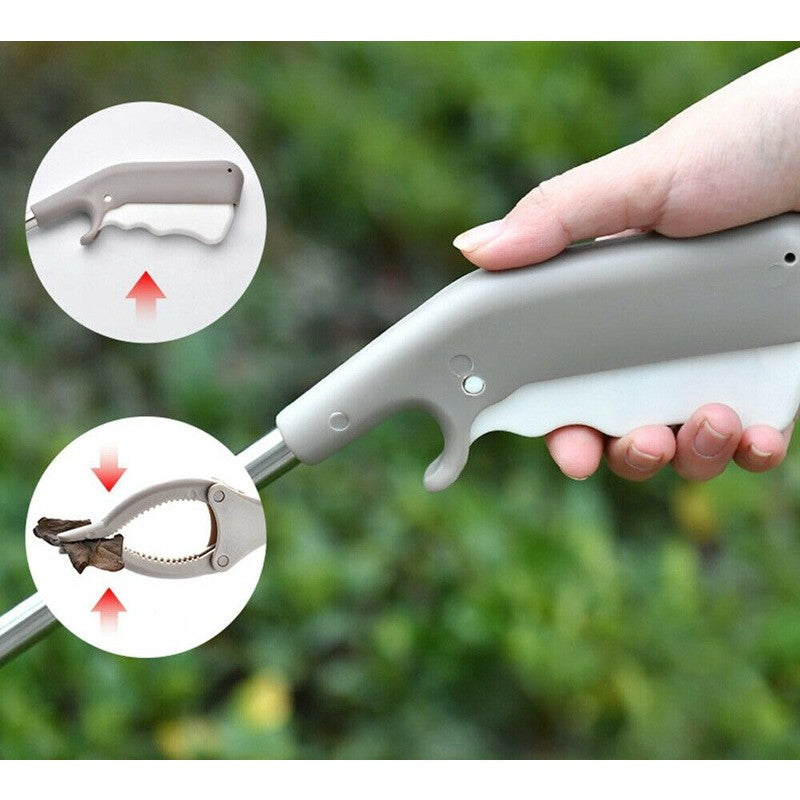 Cleste pentru Colectarea Deseurilor, Flippy, din Metal si Plastic, 77.5 cm, Fara Maini Murdare, Gri - vivimall.ro