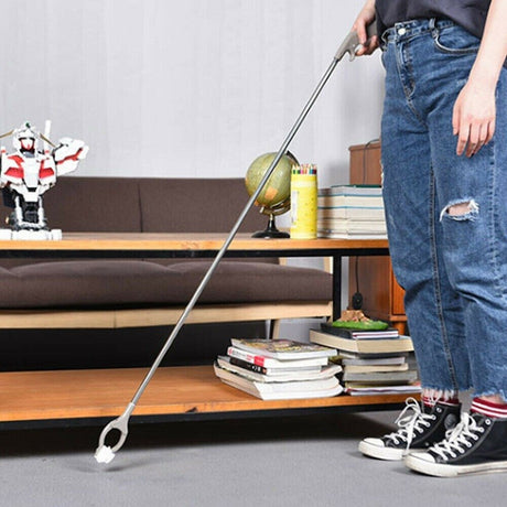 Cleste pentru Colectarea Deseurilor, Flippy, din Metal si Plastic, 96.5 cm, Fara Maini Murdare, Gri - vivimall.ro