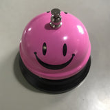 Clopotel Metalic Multifunctional, Vivimall, Roz cu Imprimeu SMILEY FACE, 7.5 x 7.5 x 6.5 cm, Dresaj, Receptie, Restaurante, - vivimall.ro