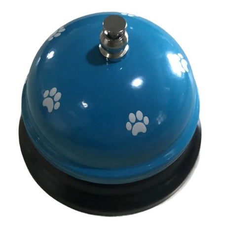 Clopotel Metalic Multifunctional, Vivimall, Alastru cu Imprimeu Labuta Alba, 7.5x7.5x6.5 cm, Dresaj, Receptie, Restaurante - vivimall.ro