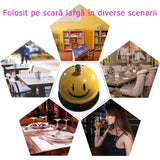 Clopotel Metalic Multifunctional, Vivimall, Galben cu Imprimeu Smiley Face, 7.5x7.5x6.5 cm, Receptie, Restaurant, Cafenele - vivimall.ro