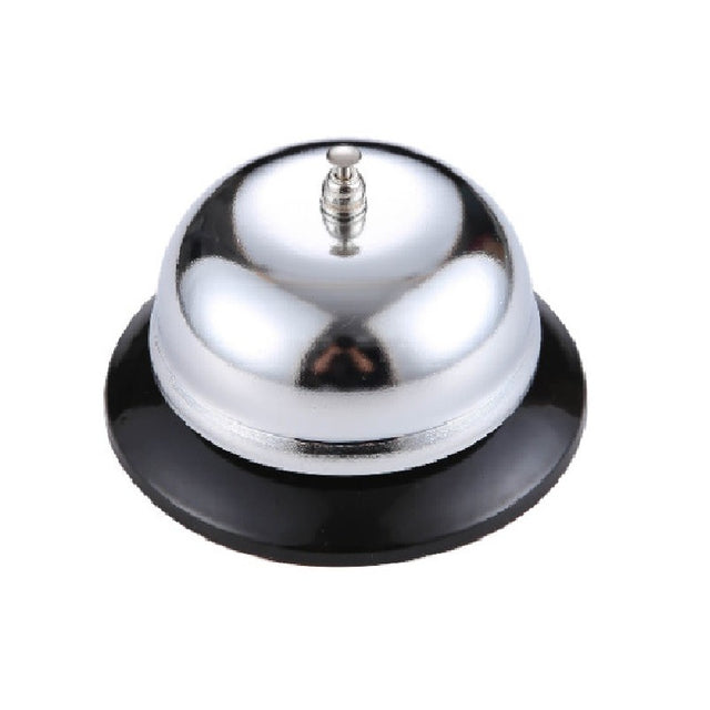 Clopotel sonerie metalica Vivimall, pentru receptie hoteluri, baruri, restaurante, material metal si plastic, 6 x 10 cm, argintiu - vivimall.ro