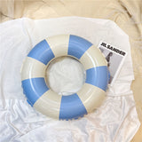 Colac De Inot Gonflabil Pentru Copii, In Dungi Albastru- Galben, Diametru 66 Cm - vivimall.ro