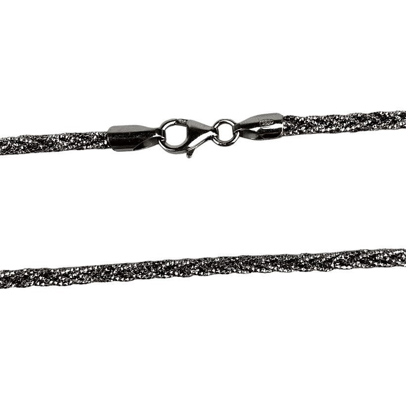 Colier Argint 925, Impletit Stralucitor 44 Cm