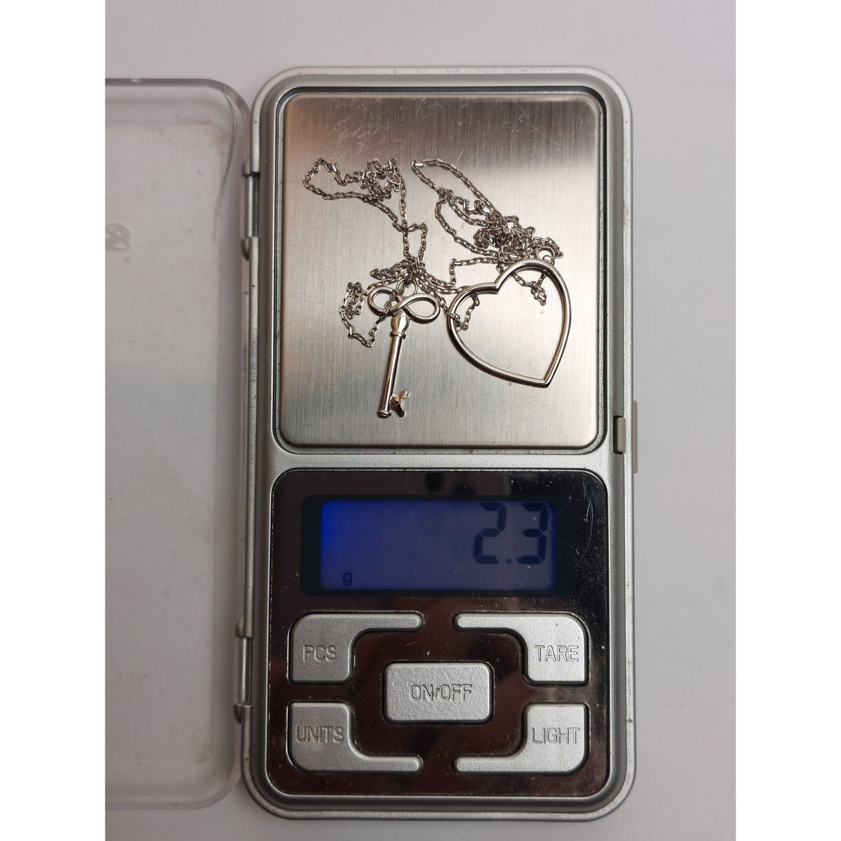 925 ezüst szív alakú nyaklánc kulcsokkal, Jolie ezüst, 2,3G