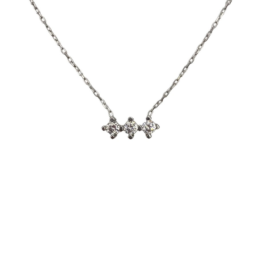 Colier Din Argint 925, 3 Zirconii 42 Cm