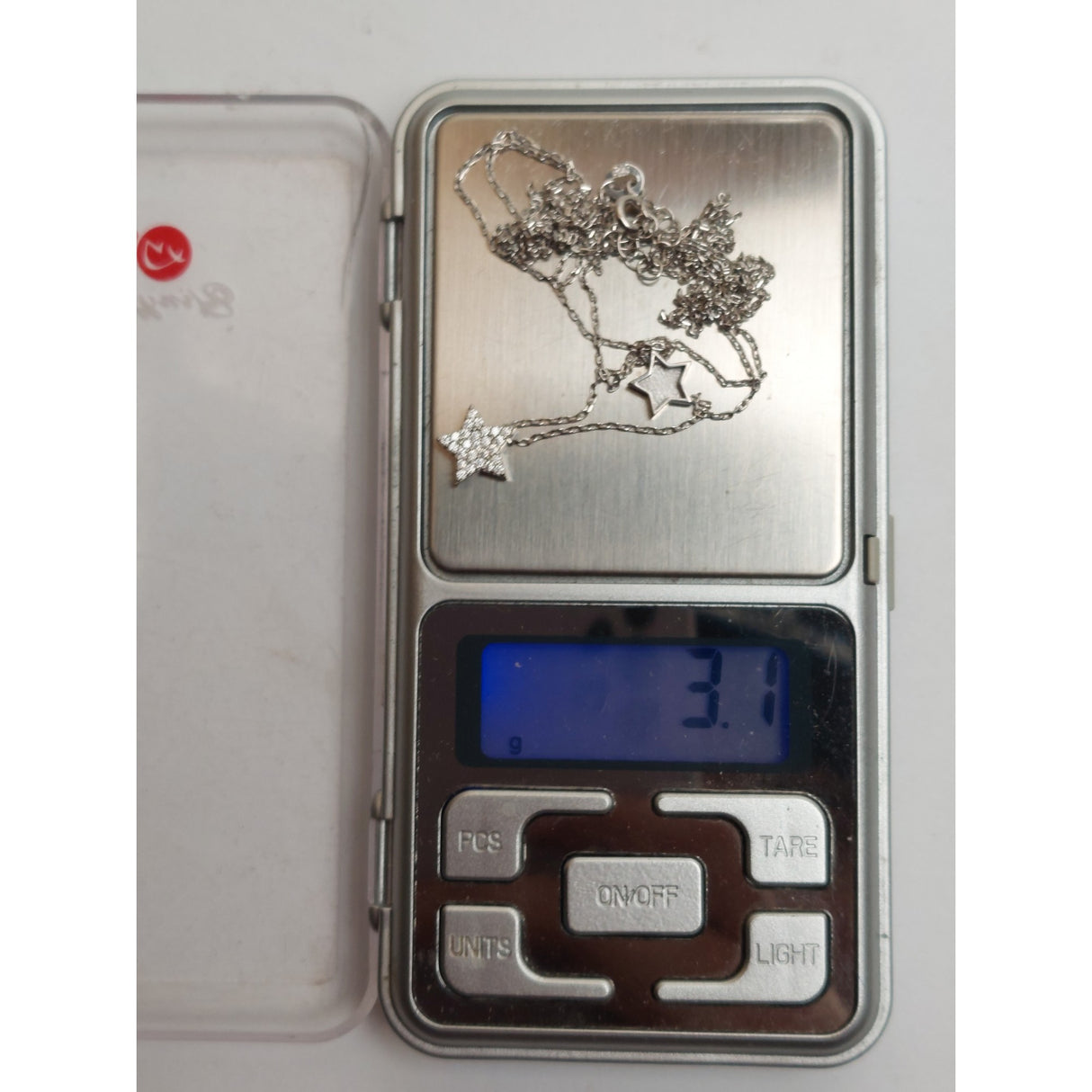 Dupla ezüst csillag nyaklánc, Jolie ezüst, 3.1G.