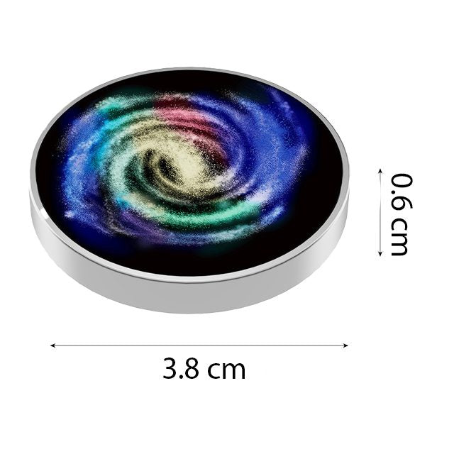Spinner antistres metalic Flippy, detaliu efect optic Galaxie Milky Way în rotație