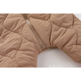 Combinezon de Iarna, Vivimall, pentru Bebelusi, din Bumbac, cu Urechi, Mansete Elastice, Unisex, 66 cm, Maro - vivimall.ro