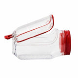 Container Caserola pentru Salata, Vivimall, Borcan pentru Salata din Sticla, Gradat in ml, 1L, 19 x 10 x 10 cm, Capac Rosu, Transparenta - vivimall.ro