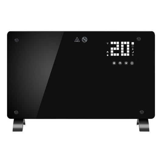 Convector Electric, 2000W, Wi-Fi, Termostat, afisaj LED, Touch Screen, Control din Telefon, 82.3x12x45.6 cm, Negru - vivimall.ro