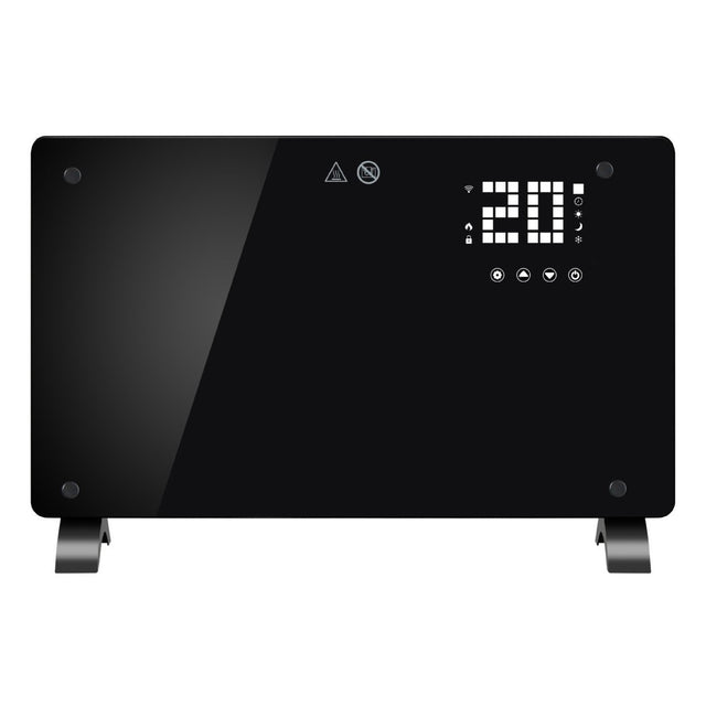 Convector Electric, Flippry, 2000W, Wi-Fi, Termostat, afisaj LED, Touch Screen, Control din Telefon, 82.3x12x45.6 cm, Negru - vivimall.ro