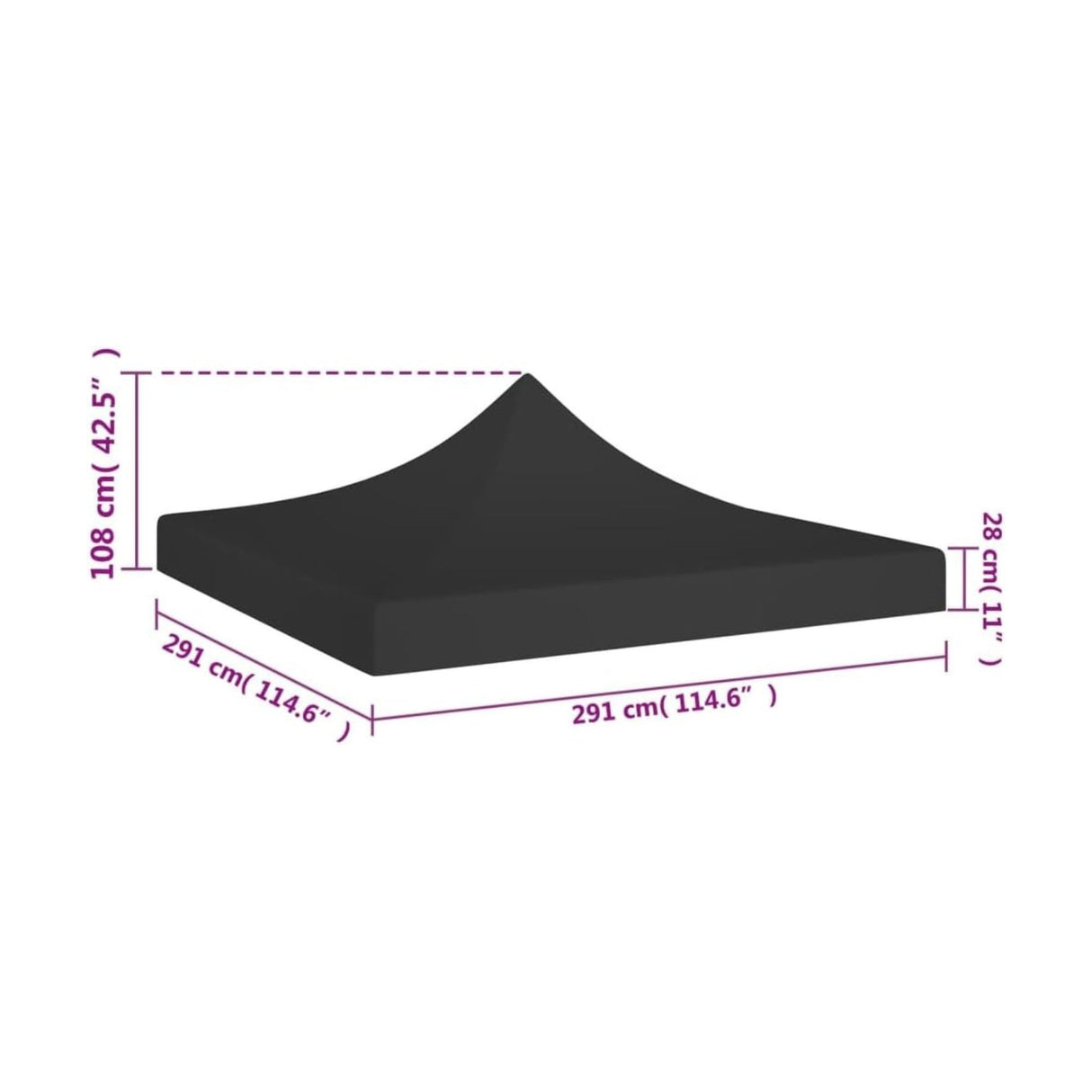 Copertină Flippy 3x3 m montată pe pavilion de grădină, protecție soare și ploaie, culoare neagră