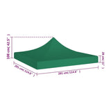 Copertină pavilion Flippy 3x3 m verde, unghi de sus, acoperire completă spațiu