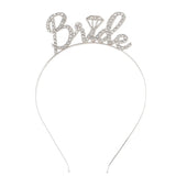 Coronita pentru Mireasa, Vivimall, Model Bride, cu Cristale, Marime Universala, 12.5 x 14.5 cm, Alb - vivimall.ro