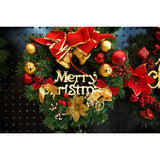 Karácsonyi koszorú ajtóra, piros/zöld, 40 cm, PVC, műbőr, díszített, beltéri/kültéri