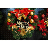 Karácsonyi koszorú ajtóra, piros/zöld, 40 cm, PVC, műbőr, díszített, beltéri/kültéri
