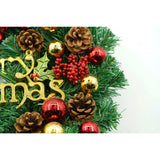 Coronita de Craciun pentru usa, Rosu-Auriu-Verde, 40 cm, PVC, Artificiala, Decorata, Interior/Exterior, Vivimall - vivimall.ro