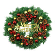 Coronita de Craciun pentru usa, Rosu-Auriu-Verde, 40 cm, PVC, Artificiala, Decorata, Interior/Exterior, Vivimall - vivimall.ro