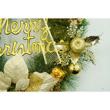 Coronita de Craciun pentru usa, Verde-Auriu, 40 cm, PVC, Artificiala, Decorata, Interior/Exterior, Flippy - vivimall.ro