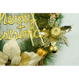 Coronita de Craciun pentru usa, Verde-Auriu, 40 cm, PVC, Artificiala, Decorata, Interior/Exterior, Flippy - vivimall.ro