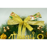 Coronita de Craciun pentru usa, Verde/Auriu, 40 cm, PVC, Artificiala, Decorata, Interior/Exterior, Flippy - vivimall.ro