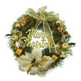 Coronita de Craciun pentru usa, Verde-Auriu, 40 cm, PVC, Artificiala, Decorata, Interior/Exterior, Flippy - vivimall.ro