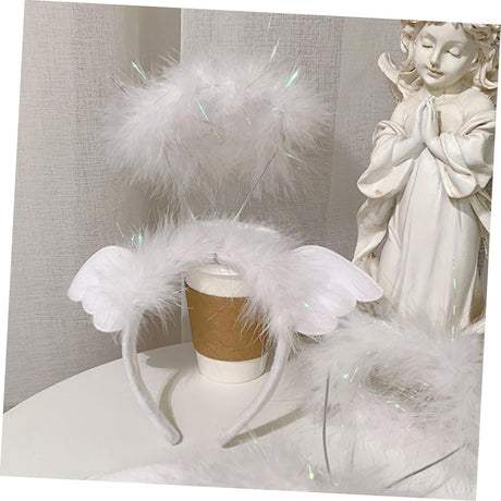 Coronita de Ingeras pentru Copii, Vivimall, Bentita cu Aura, Marime Universala, Alb - vivimall.ro