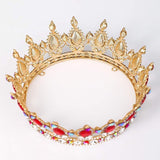 Diadema, Vivimall, din Aliaj, cu Cristale, Accesoriu Par, Aniversare, Nunta, Petrecere, 15 x 5.3 x 12.5 cm, Rosu/Alb - vivimall.ro