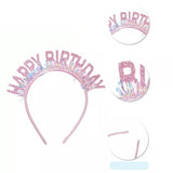Coronita Decorativa pentru Petreceri, Vivimall, Tema Aniversare, Model Happy Birthday, Marime Universala, Rose - vivimall.ro